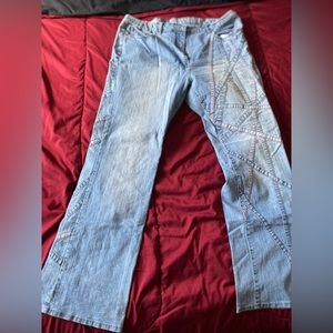 Size 2X jeans criss cross design
